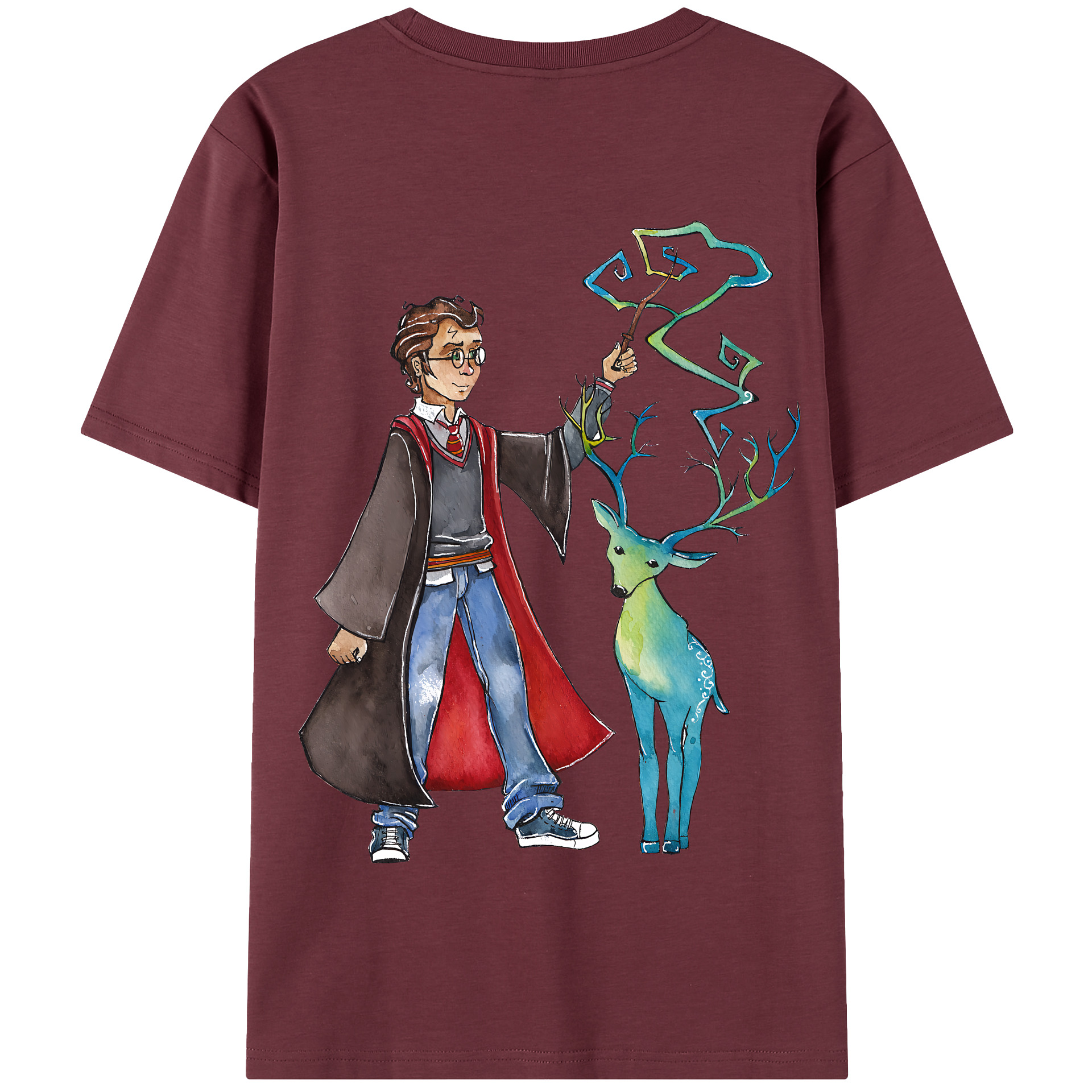 （画像用） Harry Potter ハリー・ポッターシリーズ 綿100％半袖Tシャツ（背面プリント）